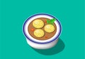 Perspective view, Matzoh ball soup, vector design