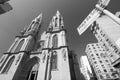 Perspective view of the Cathedral of Sao Paulo Royalty Free Stock Photo
