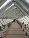 Inside of Spiral Pedestrian Bridge in Jakarta Royalty Free Stock Photo