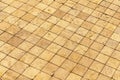 View Monotone brown Brick Stone Pavement on The Ground for Street Road Royalty Free Stock Photo