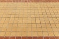 View Monotone brown Brick Stone Pavement on The Ground for Street Road Royalty Free Stock Photo