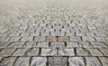 Perspective View Monotone Gray Brick Stone Pavement on The Ground for Street Road. Sidewalk, Driveway, Pavers, Pavement Royalty Free Stock Photo