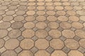 View Monotone Gray Brick Stone Pavement on The Ground for Street Road Royalty Free Stock Photo