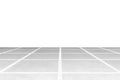 View Monotone white Brick Stone Pavement on The Ground for Street Road and white background Royalty Free Stock Photo