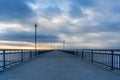 Perspective view on New Brighton pier Royalty Free Stock Photo