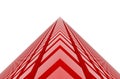 Perspective view of red color grossy cubes or boxes. Shape, pattern, graphic, background, wallpaper & blur. Royalty Free Stock Photo