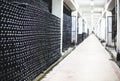 Wine bottles in vinery wine cellar Royalty Free Stock Photo