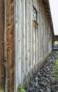 Perspective view of the side of an abandoned barn in central Oregon Royalty Free Stock Photo