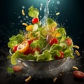 perspective view, small quantity delicious salad, - ai generate