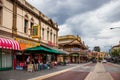 Perspective view of the South Terrace street at the city center of Fremantle, Australia. Royalty Free Stock Photo