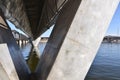 Reflection, angles and lines under a bridge in Tempe