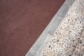 Perspective View of Various Color Grunge Brick Stone on The Ground for Street Road. Sidewalk, Driveway, Pavers . Royalty Free Stock Photo