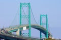 Perspective View of the Vincent Thomas Bridge Royalty Free Stock Photo