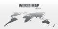 Perspective world map on gray background