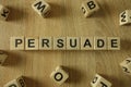 Persuade word from wooden blocks