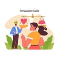 Persuasion skills concept. Flat vector illustration Royalty Free Stock Photo