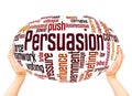 Persuasion word cloud sphere concept