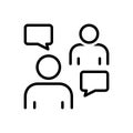 Black line icon for Persuasive, negotiation and discussion