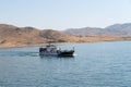 Pertek, Tunceli, Turkey-September 18 2020: Pertek ferry in Keban dam