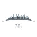 Perth Australia city silhouette white background