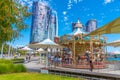 PERTH, AUSTRALIA, JANUARY 16, 2020: Carousel at Elizabeth quay in Perth, Australia Royalty Free Stock Photo
