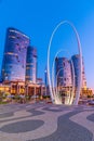 PERTH, AUSTRALIA, JANUARY 19, 2020: Night view of Spanda sculpture in Perth, Australia Royalty Free Stock Photo