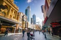 PERTH, AUSTRALIA - July 12, 2017: Hay Street, pedestrian shopping area in downtown Perth with popular boutiques such as Royalty Free Stock Photo