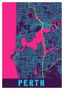 Perth - Australia Neon City Map