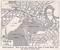 Vintage map of Perth 1930s.