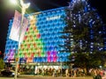 Perth city night time and colourful Christmas lights Royalty Free Stock Photo