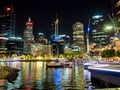 Perth city night time and colourful Christmas lights Royalty Free Stock Photo