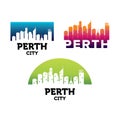 Perth City Skyline Logo Vector Template