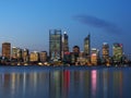 Perth City Skyline at night over the Swan River Royalty Free Stock Photo