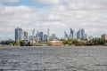 Perth City view in cloudy weather from Burswood park Royalty Free Stock Photo