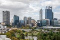 Perth city view from Kings park in cloudy weather Royalty Free Stock Photo