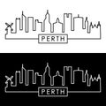 Perth skyline. Linear style.