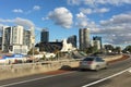 Perth city skyline as view from intercity motorway