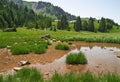 Pertuis lake - glacial lake that dries up in summer, at 1620 m Royalty Free Stock Photo