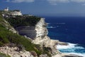 Pertusato lighthouse and whalebone fountain in cor Royalty Free Stock Photo