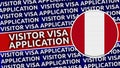 Peru Circular Flag with Visitor Visa Application Titles Royalty Free Stock Photo