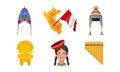 Peru Country Attributes with Panpipe, Totem and Country Border or Boundary Vector Set