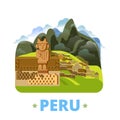 Peru country design template Flat cartoon style we