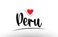 Peru country text typography logo icon design