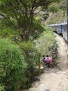 Peru, Cusco, Aguas Calientes, Machu Picchu, blue train