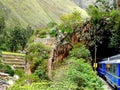 Peru, Cusco, Aguas Calientes, Machu Picchu, blue train