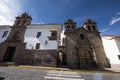 Peru Cusco architecture of the ancient Belmond monastery hotel from the year 1592 in the historic center,16th facade century Royalty Free Stock Photo