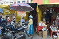 Peru,Cusco.Women selling street foods in the center of Cusco