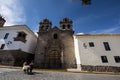 Cusco architecture of the ancient Belmond monastery hotel from the year 1592 in the historic center,16th facade century h Royalty Free Stock Photo