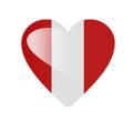 Peru 3D heart shaped flag Royalty Free Stock Photo
