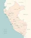 Peru - detailed map with administrative divisions country